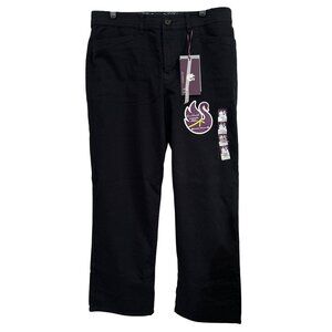 Gloria Vanderbilt Womens Black Cotton & Spandex Mid-Rise Trousers Size 10S